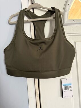Jordan Olive Green Racerback Crop Sports Bra